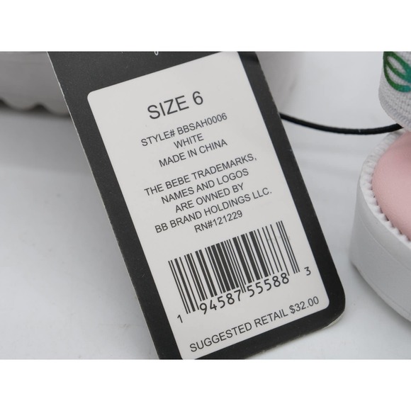 Bebe Sandals Toddler 6 Pink Cream Sparkle Slingback Platform Open Toe Shoes - Picture 6 of 9